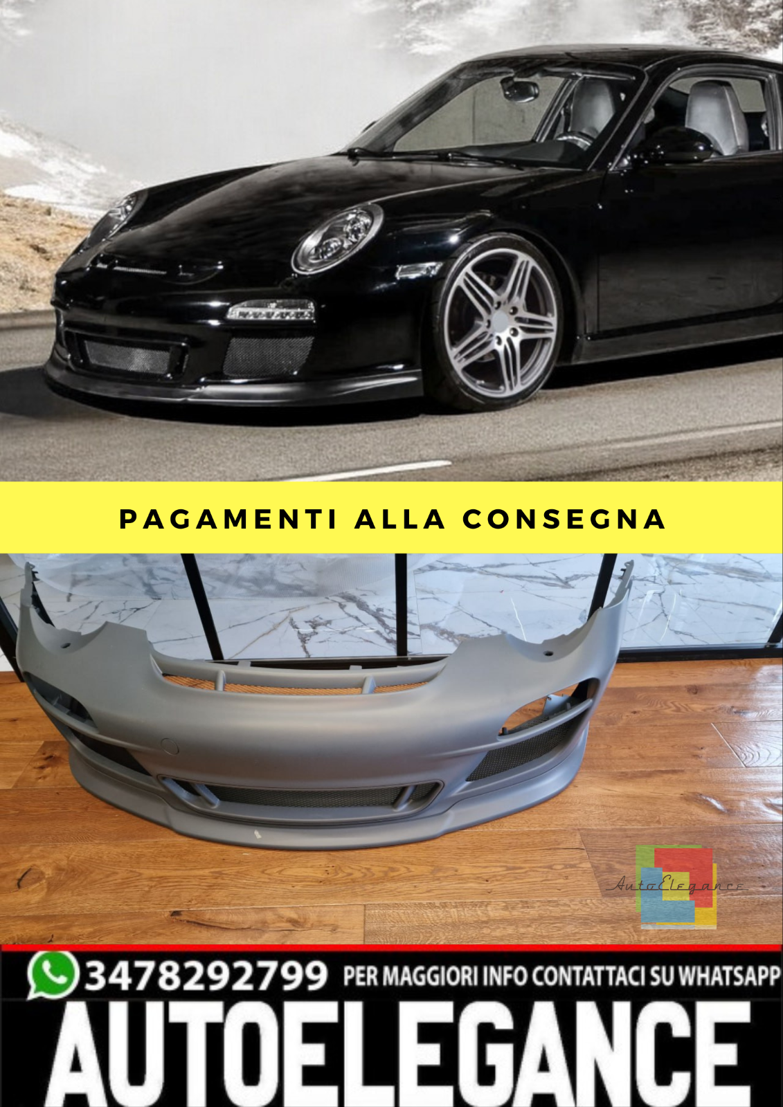 ⭐PARAURTI ANTERIORE ADATTO PER Porsche 911 997.2 08-12⭐