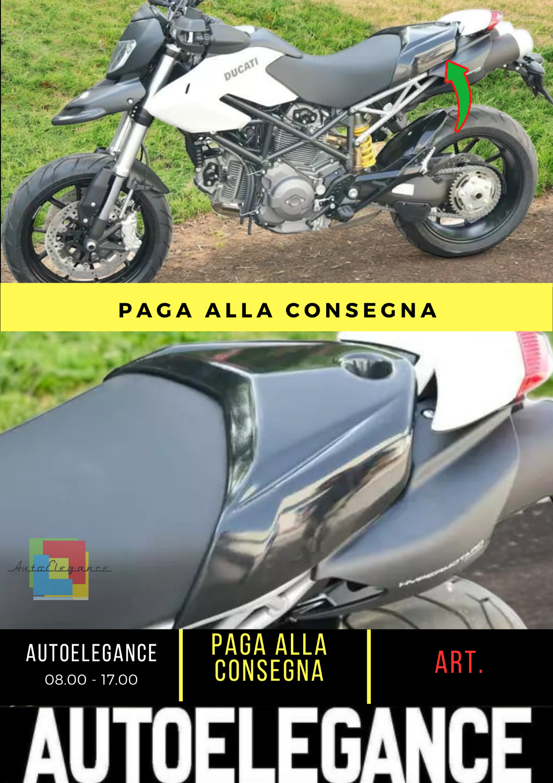 🔥DUCATI HYPER MOTARD 600(2008-2012 COPRISEDILE POSTERIORE COPRISEDILE PLASTIC🔥