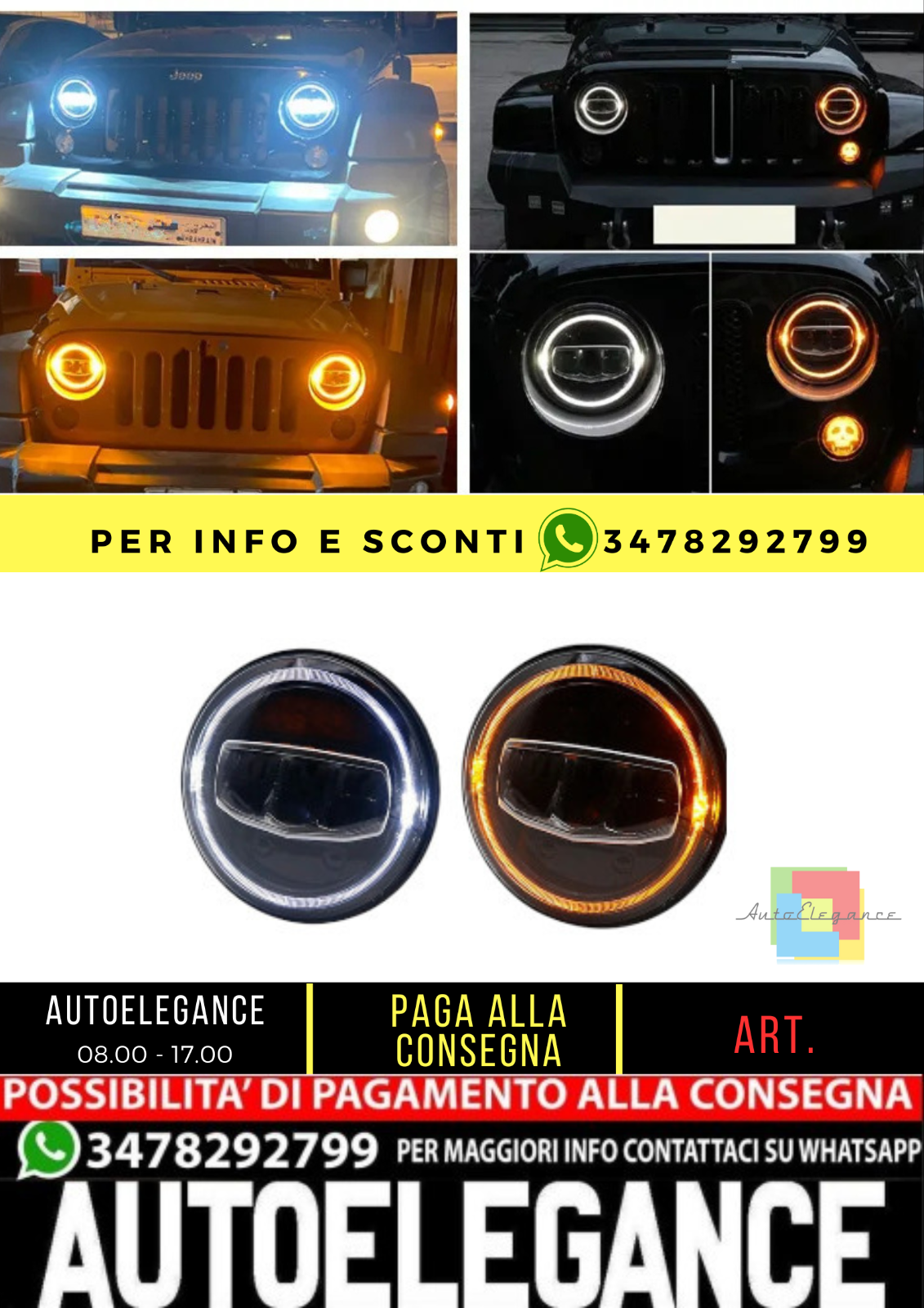 🔥FARI ANTERIORE ADATTO PER Jeep Wrangler JK TJ LJ🔥