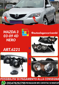 ART.6221 Frontscheinwerfer Mazda 3 2003–2009 4D schwarz