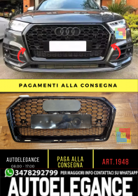 ⭐1948 GRIGLIA ADATTO PER AUDI Q5 FY 2017-2020 LOOK RSQ5 QUATTRO NERO LUCIDO⭐