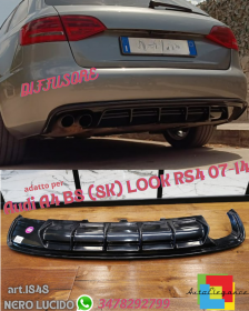 ✨Diffusore posteriore adatto per Audi A4 B8 (8K) LOOK RS4 07-14 NERO LUCIDO✨