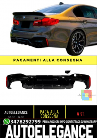 Diffusore Posteriore 4 Uscite Nero Lucido per BMW G30 M Sport 2018–2020
