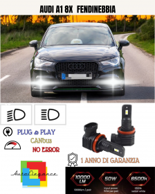 KIT LED H11 AUDI A1 8X FENDINEBBIA 6000K BIANCO 6000 LUMEN