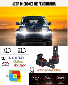 KIT LED H10 JEEP CHEROKEE KK FENDINEBBIA 6000K BIANCO 6000 LUMEN