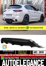 ⭐DIFFUSORE POSTERIORE ADATTO PER ALFA ROMEO STELVIO NERO LUCIDO ⭐2039