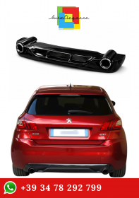 ✨ 0254 DIFFUSORE NERO LUCIDO PER PEUGEOT 308 II 5 PORTE 13-21 LOOK GTI ✨