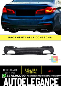 Diffusore Posteriore 4 Uscite Nero Lucido per BMW G30 M Sport 2018–2020