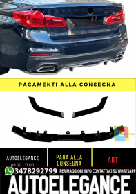 Diffusore Posteriore Nero Lucido Quad per BMW Serie 5 G30 M Sport
