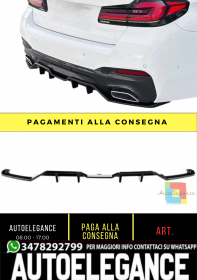 Diffusore Posteriore Nero Lucido per BMW Serie 5 G30 LCI M Sport