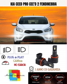 KIT LED HB4 KIA CEED PRO CEE'D 2 FENDINEBBIA 6000K BIANCO 6000 LUMEN