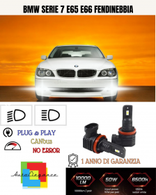 KIT LED HB4 BMW SERIE 7 E65 E66 FENDINEBBIA 6000K BIANCO 6000 LUMEN