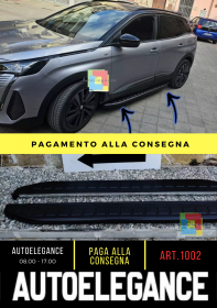 1002 ?PEDANE LATERALI PEUGEOT 3008 SOTTO PORTA ANTISCIVOLO NERE - NEW?