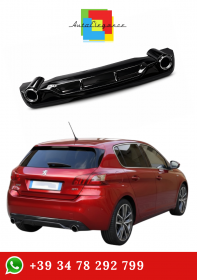 ✨0254 DIFFUSORE NERO LUCIDO PER PEUGEOT 308 II 5 PORTE 13-21 LOOK GTI ✨