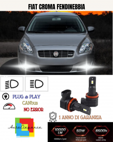 KIT LED H11 FIAT CROMA FENDINEBBIA 6000K BIANCO 6000 LUMEN