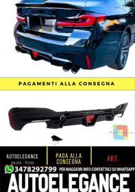 Diffusore Posteriore Nero Lucido 4 Uscite LED BMW G30 M Sport 2018–2020