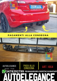 ✨1664✨DIFFUSORE ADATTO PER FORD FIESTA MK8 2017+ ST-LINE NERO LUCIDO✨