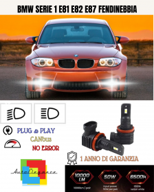 KIT LED H11 BMW SERIE 1 E81 E82 E87 FENDINEBBIA 6000K BIANCO 6000 LUMEN