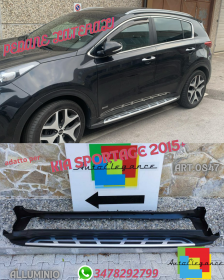 💎PEDANE LATERALI KIA SPORTAGE 2015+ SOTTO PORTA 3D ALLUNINIO E PVC💎